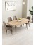 Mabel Meşe Desen 80X132 Açılabilir Mdf Masa Yemek Odası Takımı, Mutfak Takımı 4 Adet Sandalye 2