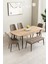 Mabel Meşe Desen 80X132 Açılabilir Mdf Masa Yemek Odası Takımı, Mutfak Takımı 4 Sandalye, 1 Bench 2