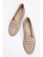 F02 Bej Süet Hakiki Deri Kadın Loafer Ayakkabı 3