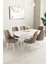 Mabel Beyaz 80X132 Açılabilir Mdf Masa Yemek Odası Takımı, Mutfak Takımı 6 Adet Sandalye 1