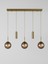 Nara Eskitme Metal Gövdeli 5'li Modern Sıralı Sarkıt Avize- 2 Spot LED 3 Bal Cam Küre Avize 3