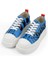 Kadın Vegan Mavi Kalın Taban Sneakers - Line Of Rabbits Tasarım 1