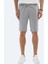 Gri Düz Örme Jogging Fit Spor Bermuda 1