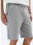Gri Düz Örme Jogging Fit Spor Bermuda 3