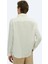 Beyaz Düz Oversize Fit Dokuma Casual Pamuk Karışımlı Gömlek 4