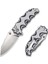 Natterjack Flipper & Thumb Stud & Button Lock Knife White & Black Layered G10 Handle Çakı 2