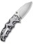 Natterjack Flipper & Thumb Stud & Button Lock Knife White & Black Layered G10 Handle Çakı 3