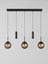 Nara Eskitme Metal Gövdeli 5'li Modern Sıralı Sarkıt Avize- 2 Spot LED 3 Bal Cam Küre Avize 3