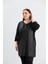 Büyük Beden Taş Detay Örme Bluz Siyah 1