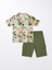 Lcw Kids Bej Resort Yaka Kısa Kollu Baskılı Erkek Bebek Gömlek ve Şort 2'li Takım 1