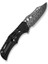 Biophase Flipper & Button Lock Knife Black Aluminum Handle Damascus Çakı 3