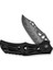 Biophase Flipper & Button Lock Knife Black Aluminum Handle Damascus Çakı 4