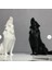 CERESSHOP Uluyan Kurt Biblo ve Dekor 2 Adet 16 cm (Yüksek Baskı Kalitesi) Siyah Ve Beyaz 2