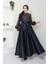 Kadın Giyim Abiye Moda Pul Detaylı Saten Abiye 2537 1