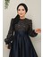 Kadın Giyim Abiye Moda Pul Detaylı Saten Abiye 2537 2