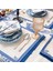 Elysian Blue, Premium Seri Duck Keten Amerikan Servis, 6'lı 5