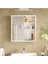 Marble Aynalı Lavabo Üstü Banyo Dolabı Raflı Kapaklı 60CM Beyaz Mar1-W 1