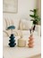 Modern Minimalist 3'lü Dekoratif Vazo Seti – Taş Tozu Tasarım | Renkli Mini Masa Üstü Aksesuar 1