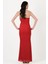 Decima Metal Fermuarlı Straplez Bustiyer Yanı Büzgülü Etek Takım Kırmızı 4