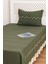 Luna Haki Boncuklu Püsküllü %100 Pamuklu Tek Kişilik Yatak Örtüsü Takımı 3