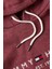 Erkek Kapüşonlu Logo Baskılı Sweatshirt - Bordo 3