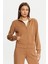 Kadın Gelsey Full Zip Logolu Sweatshirt - Camel 1