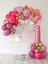 1 Yaş Balonu Doğum Günü Balon Zinciri Pastel Pembe Parti Seti 1