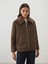 Lcw Modest Gömlek Yaka Oversize Kadın Süet Görünümlü Mont (W5) 1