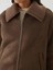 Lcw Modest Gömlek Yaka Oversize Kadın Süet Görünümlü Mont (W5) 3