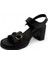 2420HAKIKI Deri Günlük Kadın Sandalet-Siyah 3