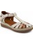 25033540 Günlük Hakiki Deri Bayan Sandalet-Bej 1