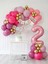 2 Yaş Balonu Doğum Günü Balon Zinciri Pastel Pembe Parti Seti 1