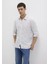 Çizgili Beyaz Siyah Erkek Gömlek M0211695-90914 2