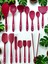 Isıya Dayanıklı Silikon Maşa Kevgir Kepçe Spatula Kaşık Seti (30-28-22-20 Cm) 14 Parça 1