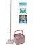 Kare Spin Mop Set, Temiz ve Kirli Suyu Ayıran Mikrofiber Döner Temizlik Seti 1+1 Mop Pembe 2