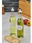 2li 750ML Ahşap Standlı Ayçiçek Yağı &zeytinyağı Şişesi Gri Tıpalı Cam Yağdanlık 2