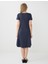 Lacivert Dar Kesim Kayık Yaka Mini Örme Elbise 5