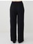 Siyah Rahat Kesim Yüksek Bel Bol Paça Pantolon 4
