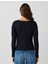 Siyah Dar Kesim Kayık Yaka Örme Bluz 5