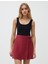 Bakır Normal Bel Düz Kesim Dokuma Mini Etek 1