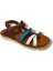 Bagcı 3069-20 Çapraz Şerit Cırtlı Kız Çocuk Sandalet Kahve Beyaz 26-30 1
