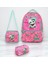 Lisanslı Pembe Kedi Desenli Ilkokul Sırt Çantası, Beslenme Çantası ve 2 Ce 1