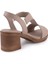 Hakiki Deri Sandalet Modern Lastikli 607 Gri 4