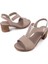 Hakiki Deri Sandalet Modern Lastikli 607 Gri 5