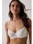 Ekru Valeria Çiçekli Dantelli Balenli Dolgusuz Sütyen 2