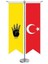 Rabia -Tek Vatan - Tek Devlet -Tek Bayrak ve Türkiye - Kırlangıç - Saten T Direk 2li Masa Bayrağı 1