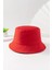 Unisex Basic Kırmızı Bucket Şapka 3