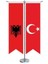 Arnavutluk Bayrağı -Çift Başlı Kartal ve Türkiye -Saten T Direk 2li Masa Bayrağı 1