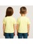 Unisex Basic Pamuklu Oversize Limon Sarısı Çocuk Tişört 2