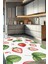 Çilek Desenli Modern Halı Dijital Baskılı Dokuma Kaymaz Tabanlı Yıkanabilir Antre Halısı 1